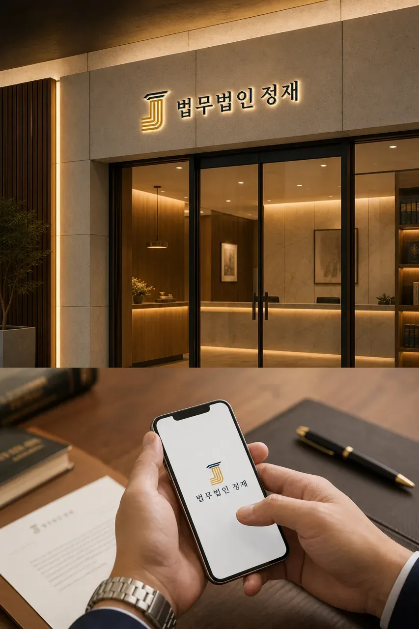 법률·세무·특허 로고 디자인 — 정직의 현재 법률사무소 로고