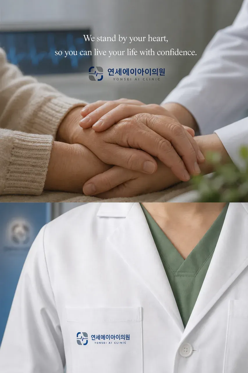 병원·의원 로고 디자인 — 심전도 신호를 담은 의료 병원 로고