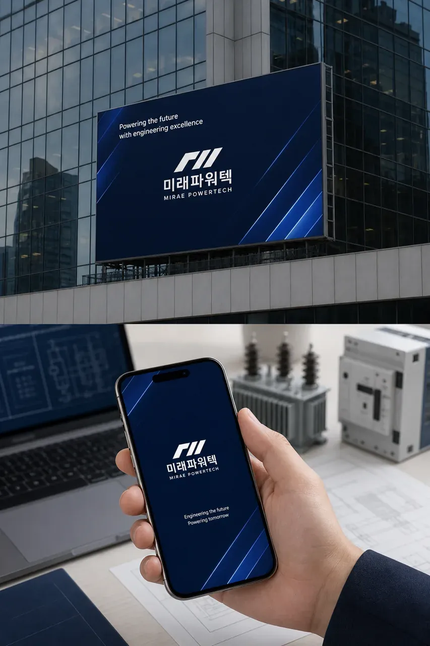 제조·유통 로고 디자인 — 전력 혁신을 이끄는 기술력의 시각화 제조·유통 기업 로고