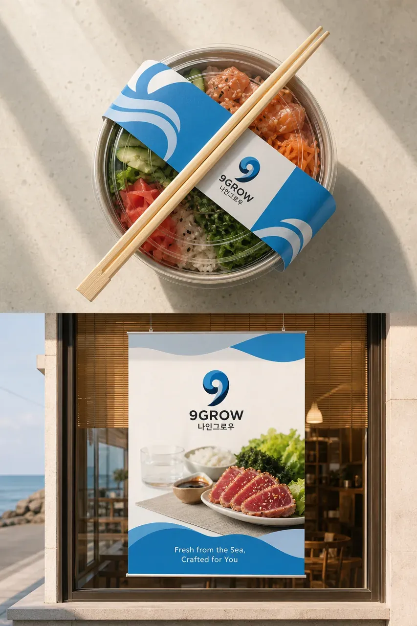 음식점·외식 로고 디자인 — 완벽함에서 시작하는 무한 성장의 항해 음식점 로고
