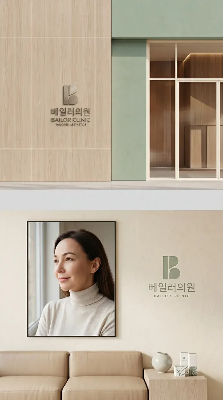병원·의원 로고 디자인 — 고객 한 분 한 분의 피부를 정성껏 맞춤 케어하는 베일 병원 로고