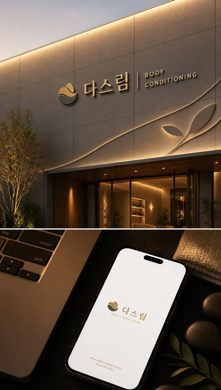 스포츠·피트니스 로고 디자인 — 이완의 균형을 담은 미니멀 라인 스포츠 브랜드 로고