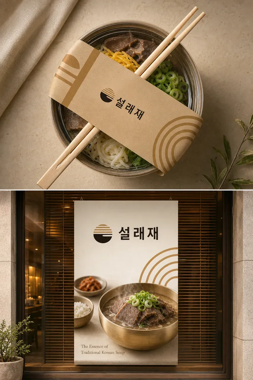 음식점·외식 로고 디자인 — 국물의 깊이와 설렘을 담은 고급 한식 음식점 로고