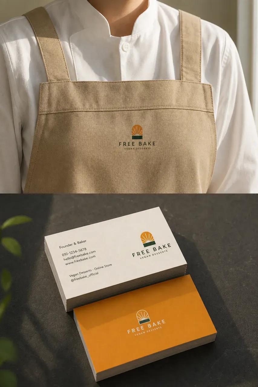 카페·베이커리 로고 디자인 — 비건이지만 특별하지 않은 일상의 디저트 카페 로고 브랜드 시스템