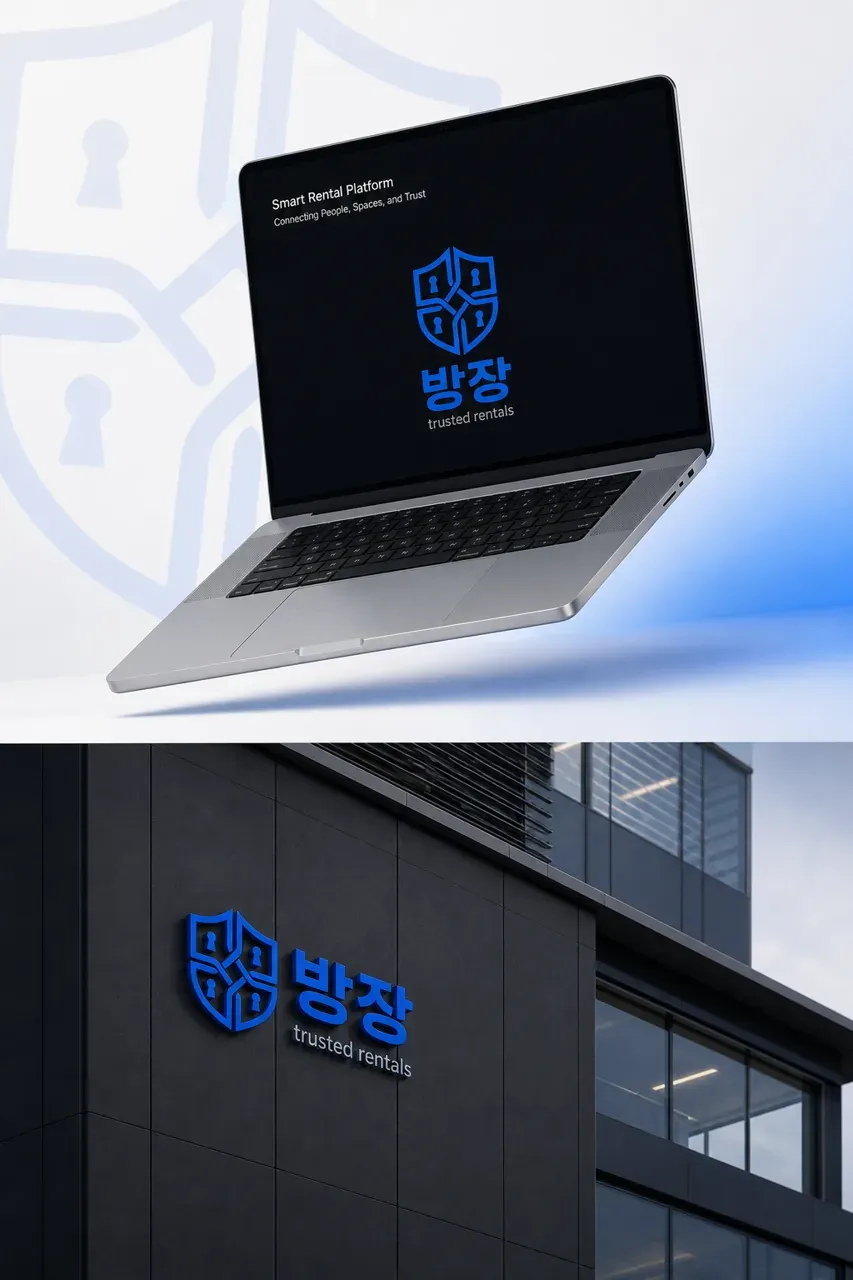 금융·부동산 로고 디자인 — 신뢰할 수 있는 공간 연결 플랫폼 금융·부동산 기업 로고 브랜드 시스템