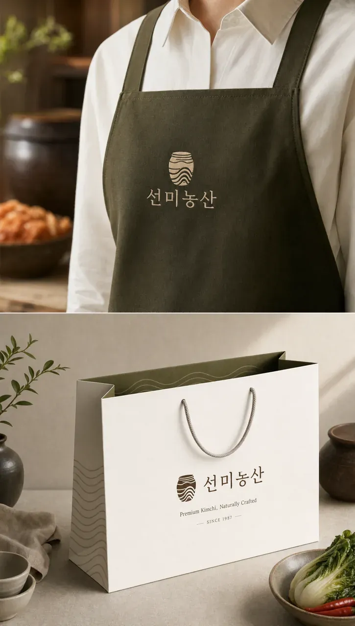 농식품·축산 로고 디자인 — 정성의 라인 농식품 브랜드 로고 브랜드 시스템