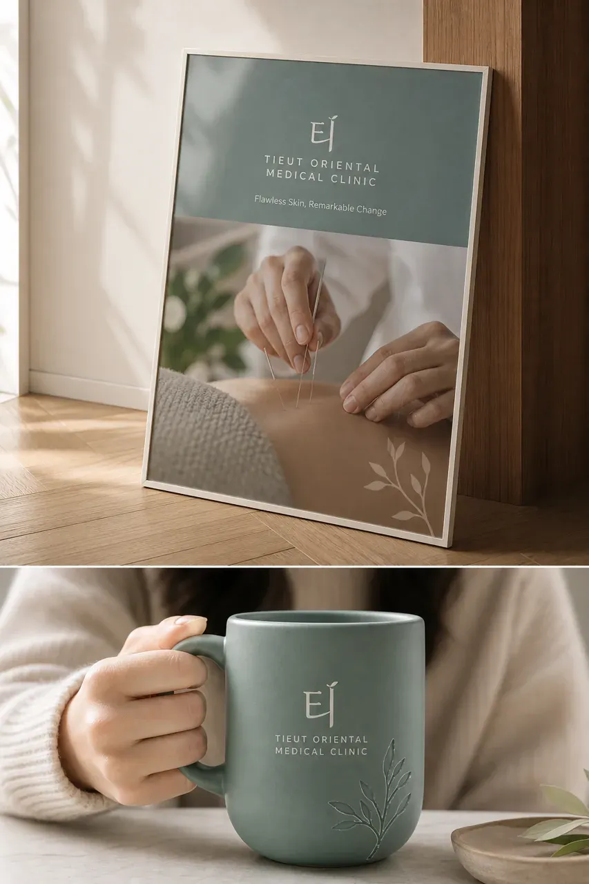 한의원·한방 로고 디자인 — 30대 여성이 편안하게 찾는 피부 케어 공간 한의원 로고 브랜드 시스템