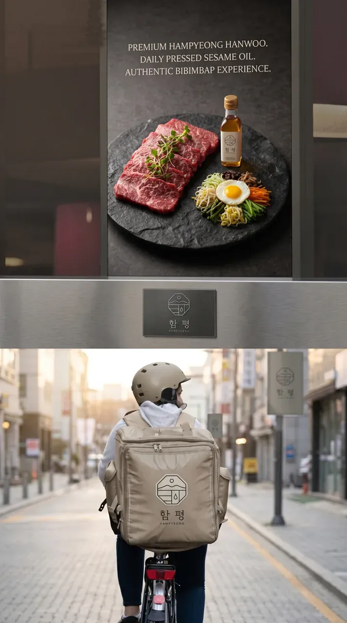 음식점·외식 로고 디자인 — 미니멀한 음식점 로고 브랜드 시스템