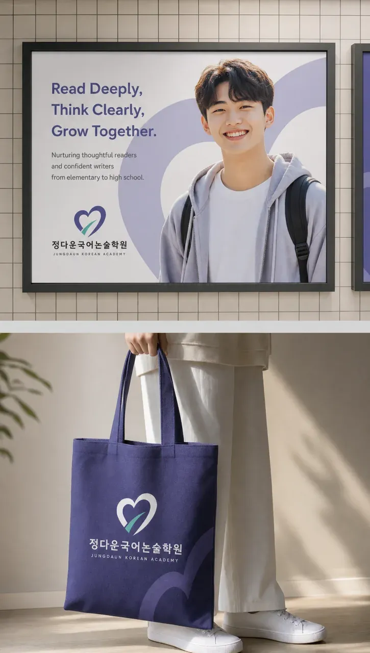 교육·학원 로고 디자인 — 따뜻하고 친근한 조합형 학원 로고 브랜드 시스템