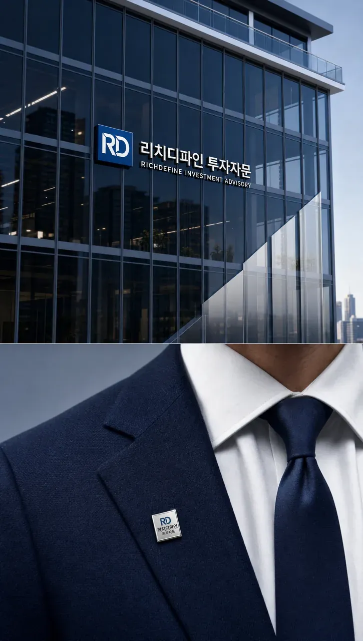 금융·부동산 로고 디자인 — 정의된 성장의 곡선 금융·부동산 기업 로고 브랜드 시스템