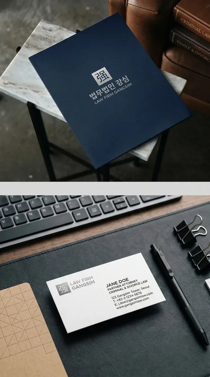 법률·세무·특허 로고 디자인 — 의뢰인이 안심하고 맡길 수 있는 든든한 파트너 강심 법률사무소 로고 브랜드 시스템
