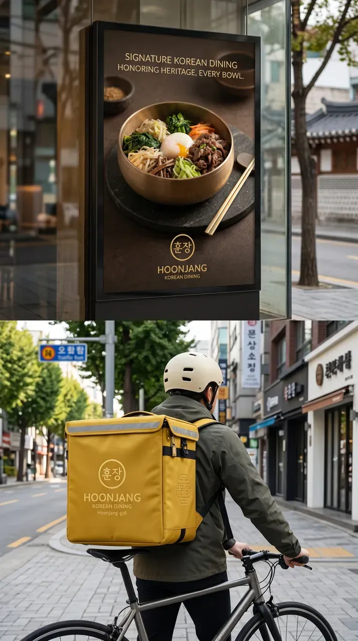 음식점·외식 로고 디자인 — 전 세계 어디서든 한눈에 알아보는 훈장 음식점 로고 브랜드 시스템