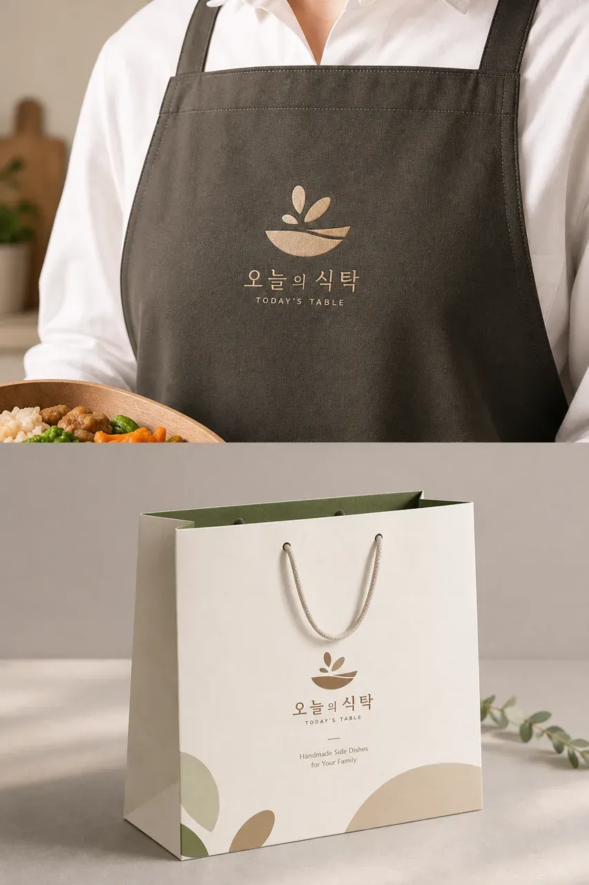 그 외 로고 디자인 — 매일 안심하고 차려내는 우리 가족 밥상 브랜드 로고 브랜드 시스템