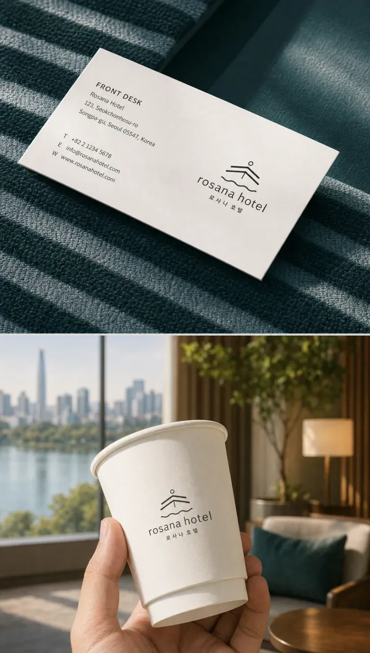 숙박·관광 로고 디자인 — 모던하고 세련된 조합형 숙박·관광 브랜드 로고 브랜드 시스템