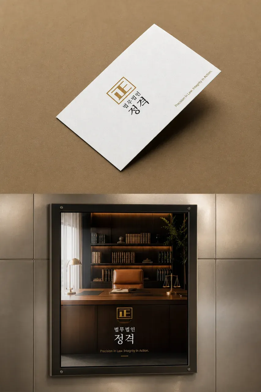 법률·세무·특허 로고 디자인 — 정확한 법적 판단의 현대적 구현 법률사무소 로고 브랜드 시스템