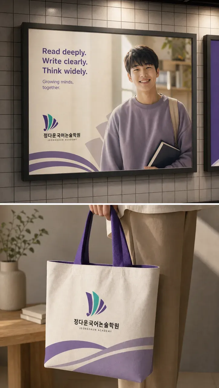 교육·학원 로고 디자인 — 신뢰와 성장을 담은 따뜻한 모던 학원 로고 브랜드 시스템