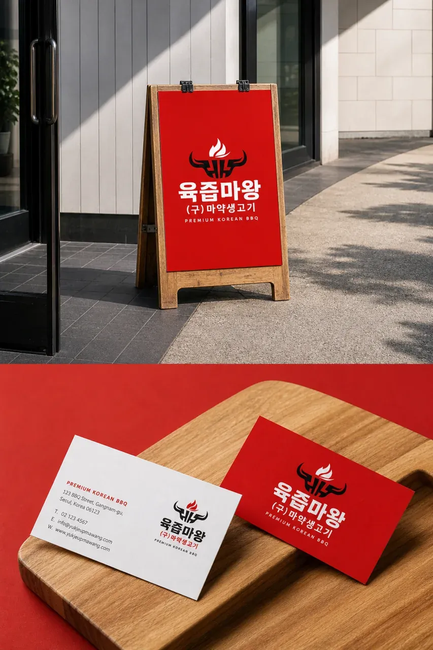 음식점·외식 로고 디자인 — 모던하고 세련된 음식점 로고 브랜드 시스템