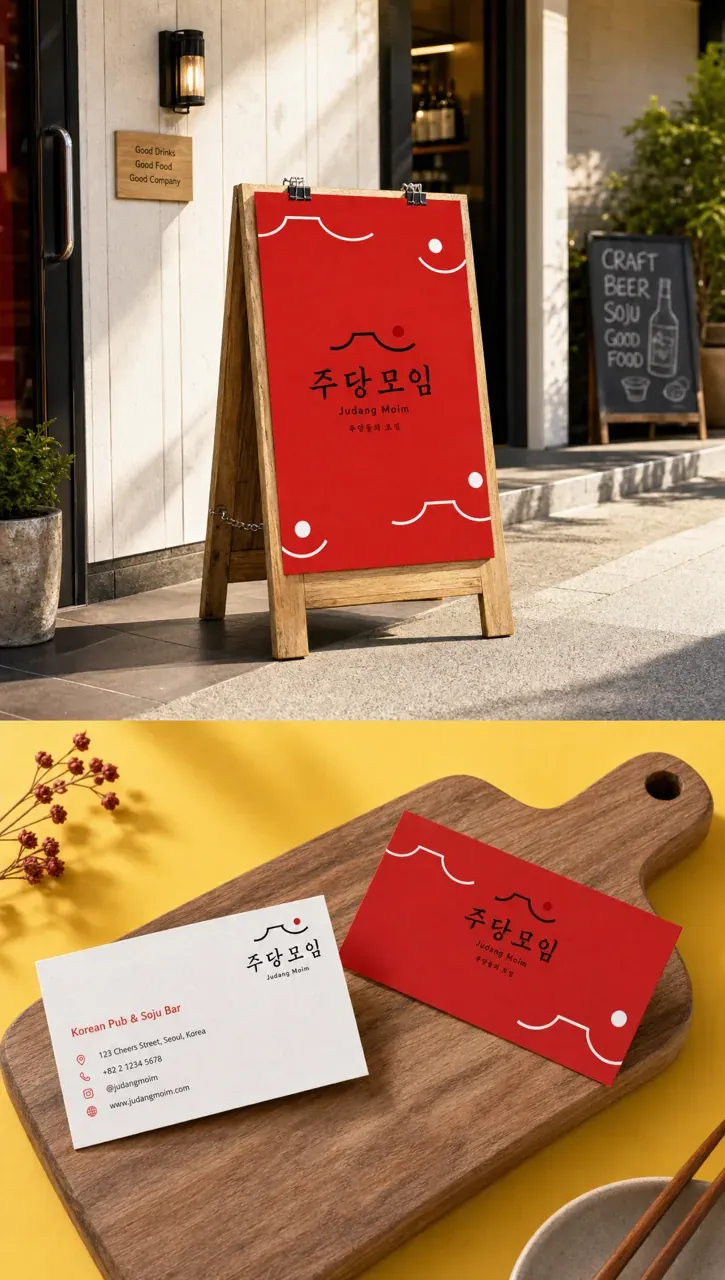 음식점·외식 로고 디자인 — 클래식한 심볼형 음식점 로고 브랜드 시스템