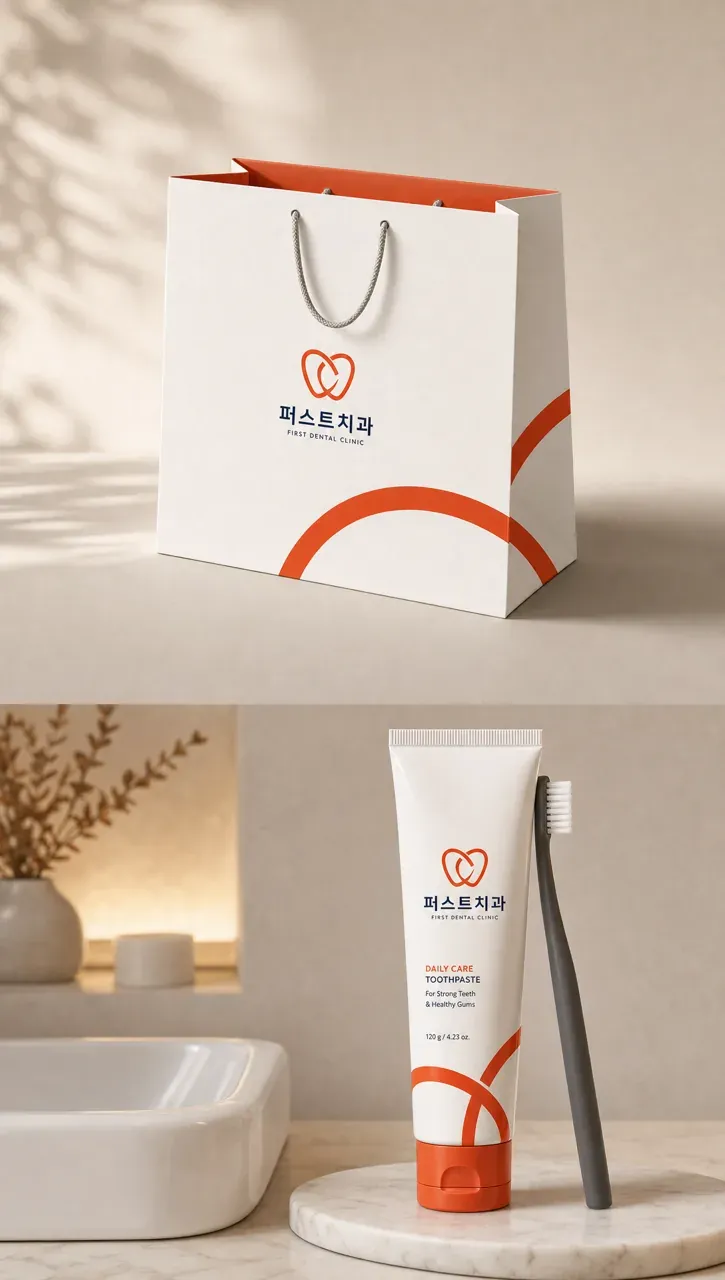 치과 로고 디자인 — 따뜻한 신뢰 치과 로고 브랜드 시스템