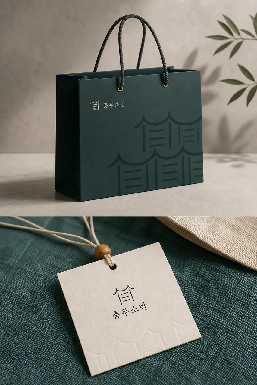 음식점·외식 로고 디자인 — 통영의 미식과 공예를 담은 현대적 소반 음식점 로고 브랜드 시스템