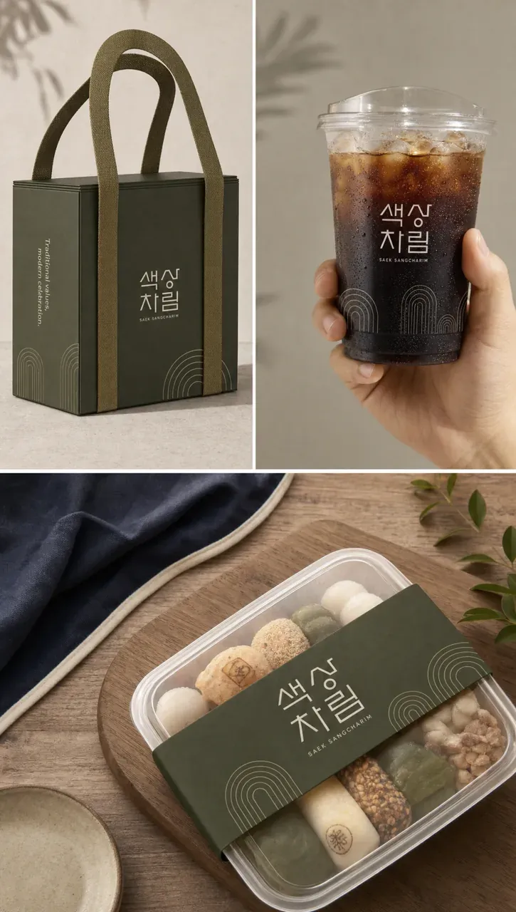 생활·서비스 로고 디자인 — 클래식한 조합형 생활 서비스 브랜드 로고 브랜드 시스템