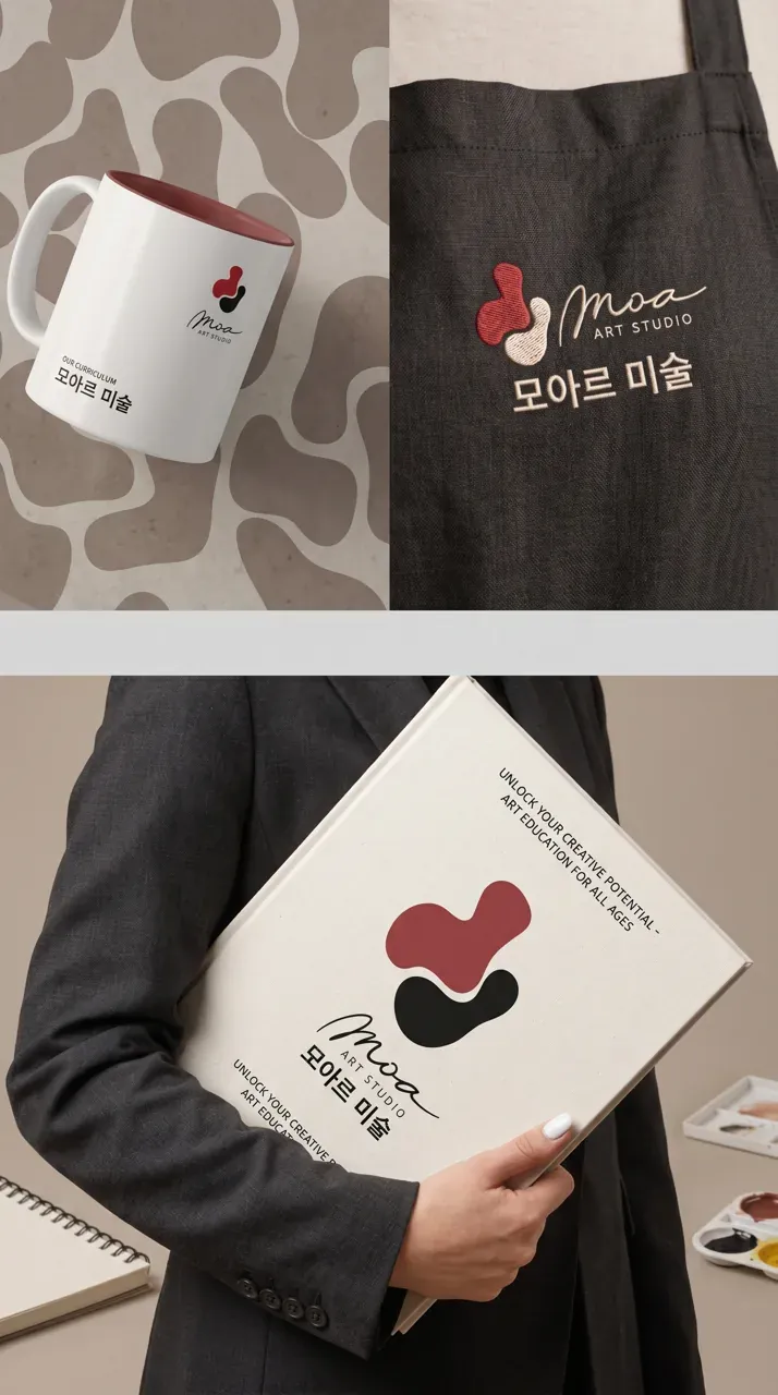 교육·학원 로고 디자인 — 모든 연령이 기억하고 찾는 미술학원 모아르 학원 로고 브랜드 시스템
