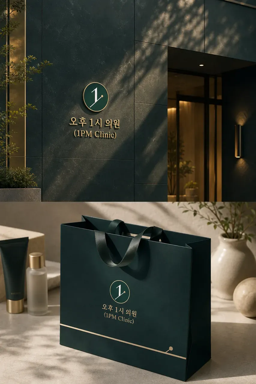 병원·의원 로고 디자인 — 기하로 담다 병원 로고 브랜드 시스템