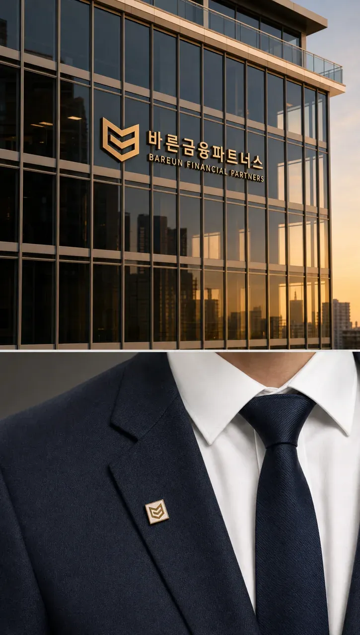 금융·부동산 로고 디자인 — 신뢰의 기하학 금융·부동산 기업 로고 브랜드 시스템