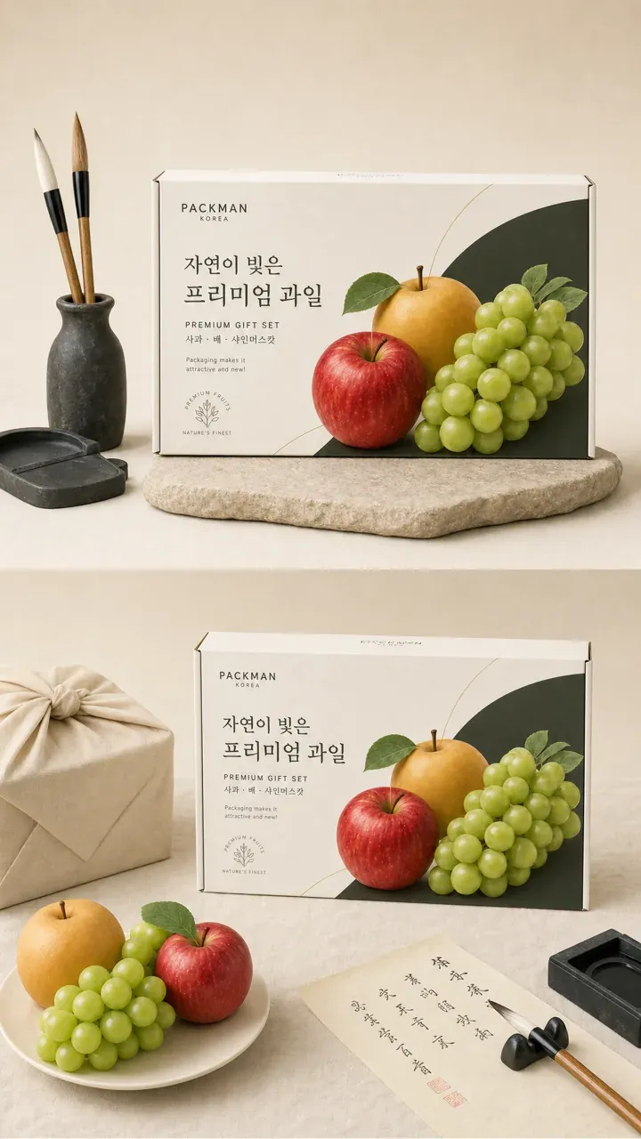 농식품·축산 로고 디자인 — 박스(상자) 콘테스트 자연의 품격을 담은 프리미엄 명절 농식품 브랜드 로고 브랜드 시스템