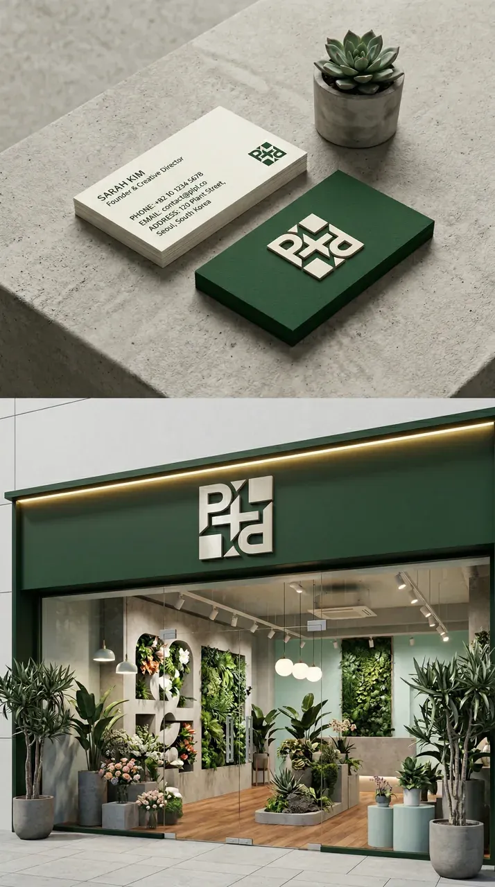 금융·부동산 로고 디자인 — 자연과 함께 놀며 성장하는 공간 금융·부동산 기업 로고 브랜드 시스템