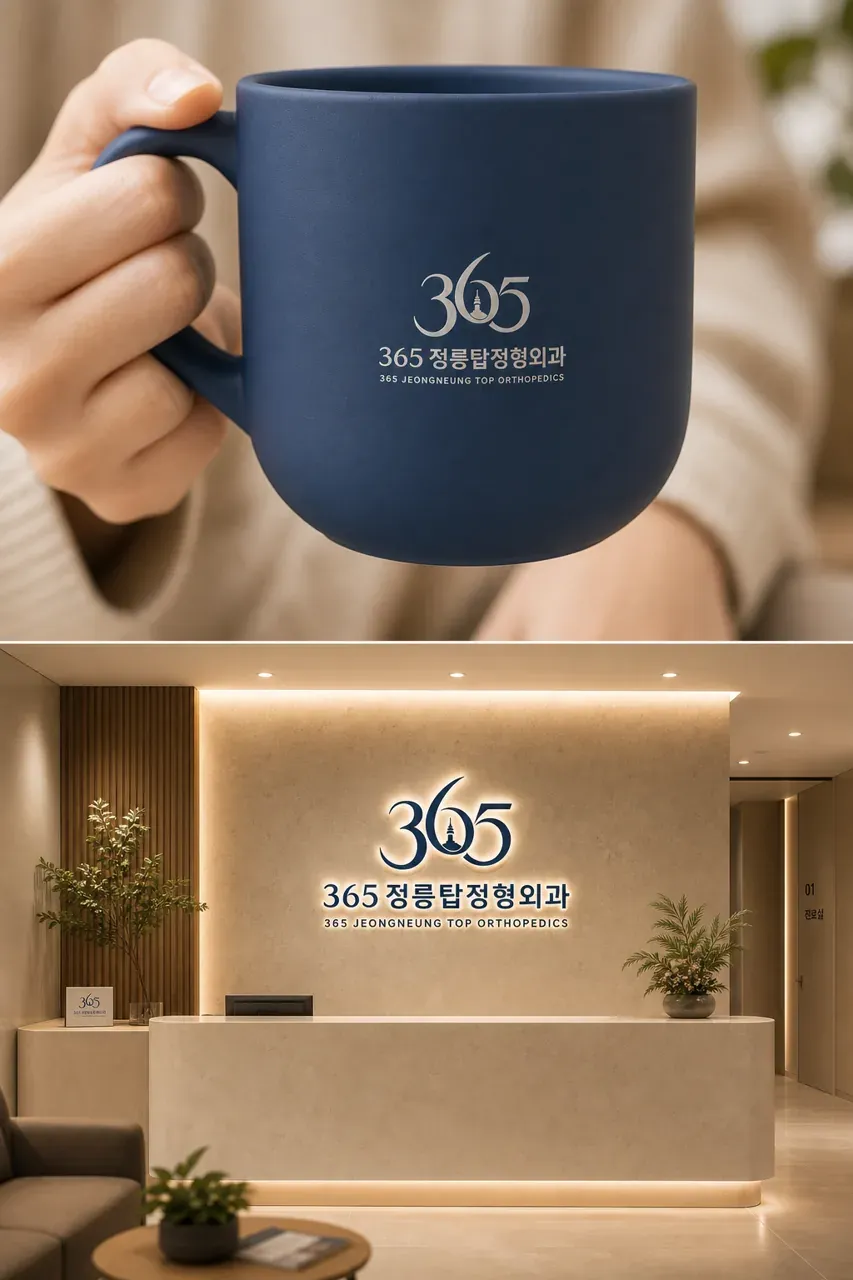 병원·의원 로고 디자인 — 정릉 주민들이 믿고 찾는 든든한 건강 파트너 365정 병원 로고 브랜드 시스템