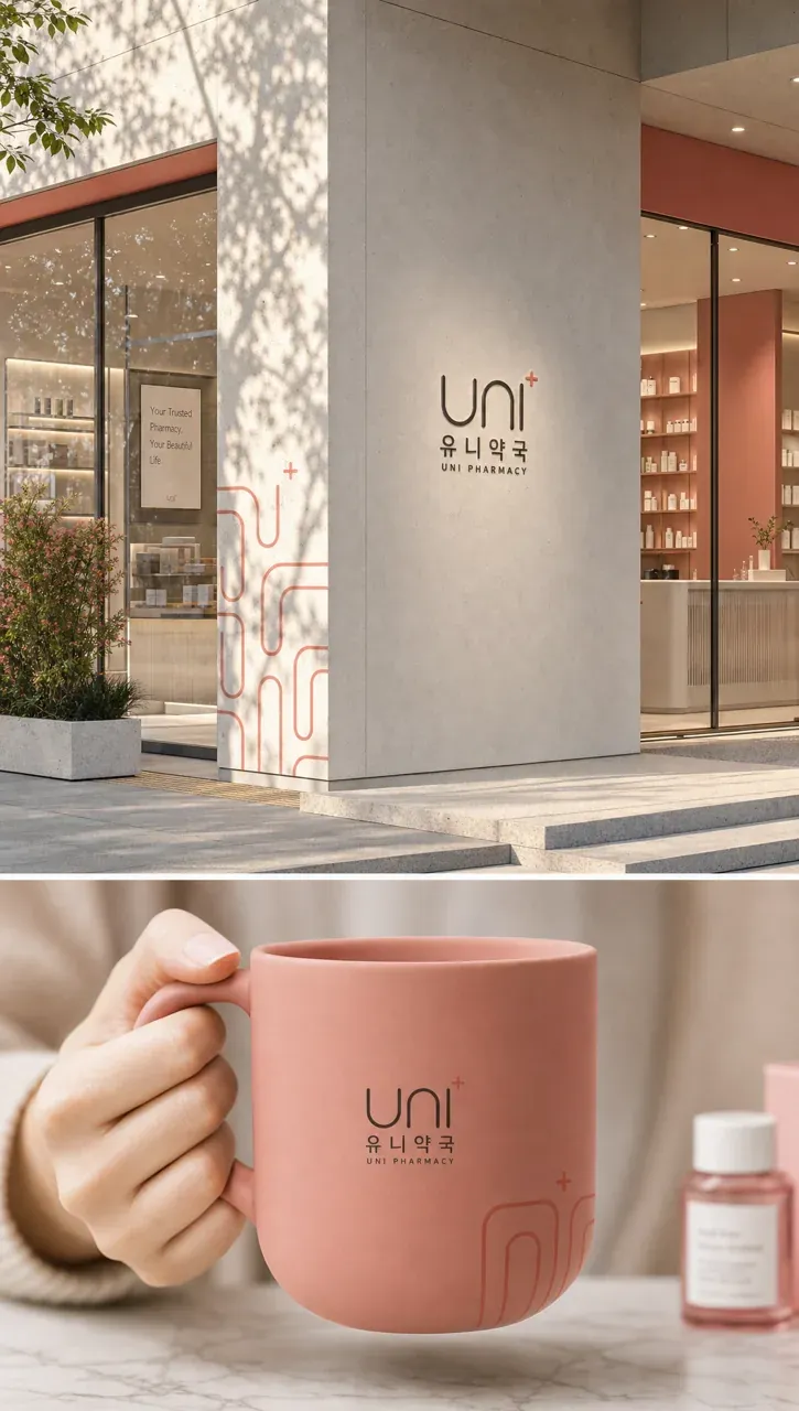 약국·제약 로고 디자인 — 모던하고 세련된 조합형 약국 로고 브랜드 시스템