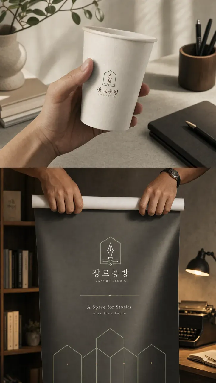 문화·예술·미디어 로고 디자인 — 선으로 그은 창작의 지혜 문화·예술 브랜드 로고 브랜드 시스템