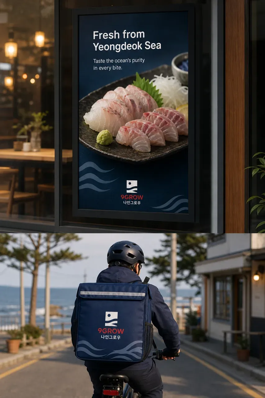 음식점·외식 로고 디자인 — 모던하고 세련된 조합형 음식점 로고 브랜드 시스템