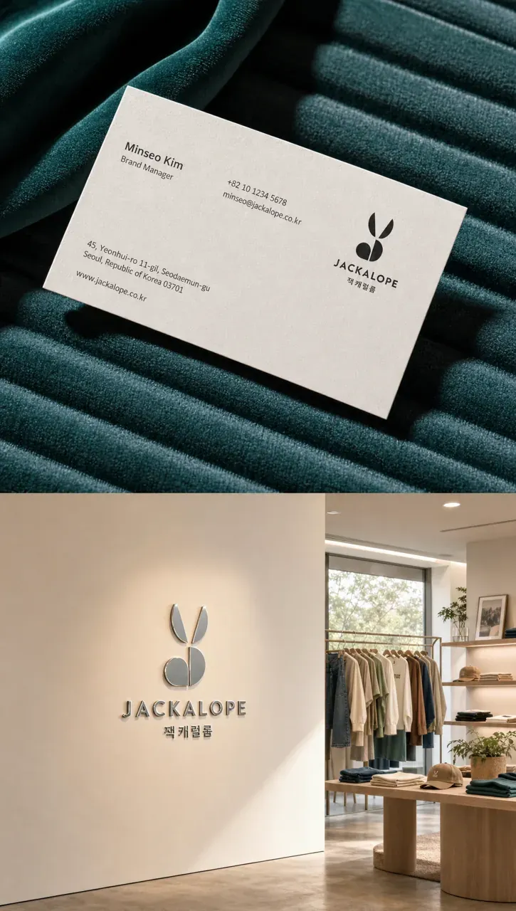 패션·의류 로고 디자인 — 모던하고 세련된 조합형 패션 브랜드 로고 브랜드 시스템