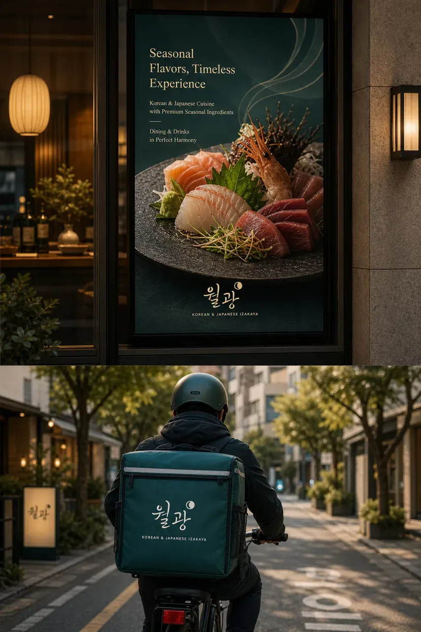 그 외 로고 디자인 — 달빛이 스며든 캘리그라피 로고타입 브랜드 로고 브랜드 시스템